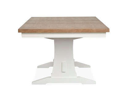 Kingston - Extendable Trestle Dining Table - Whisper White And Cerused Nutmeg