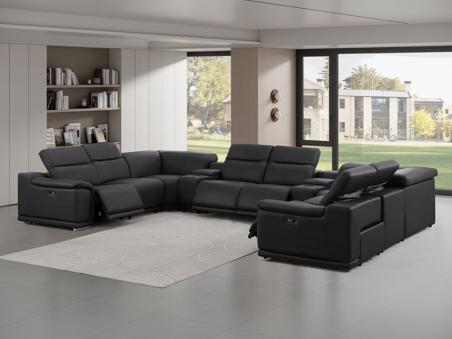 2679 - 10-Piece U-Shaped Power Reclining Sectional In Genuine Leather (4 Recliners)