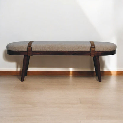 Nordholm Boucle Bench - Walnut
