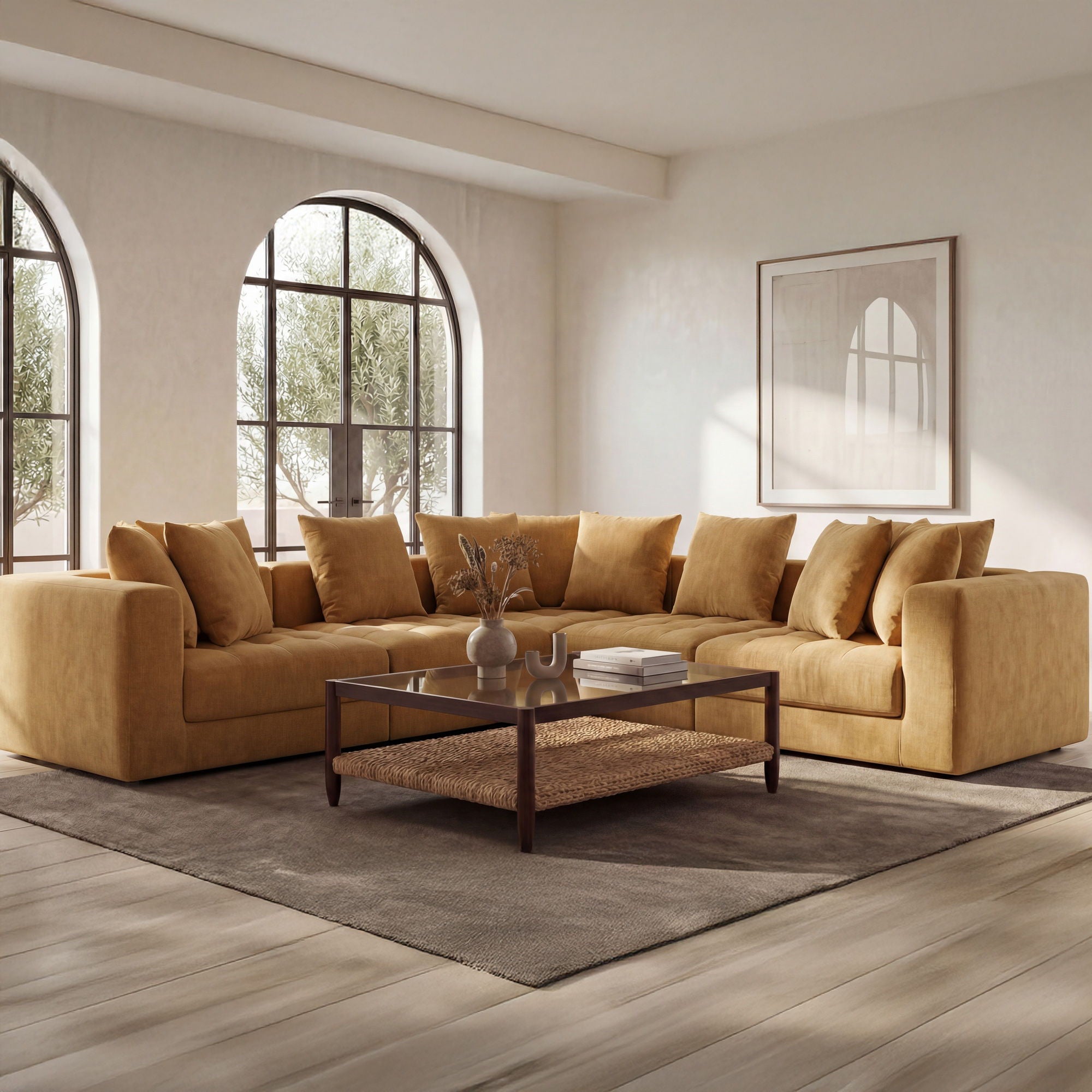 Davie - Corner Chair - Golden Yellow
