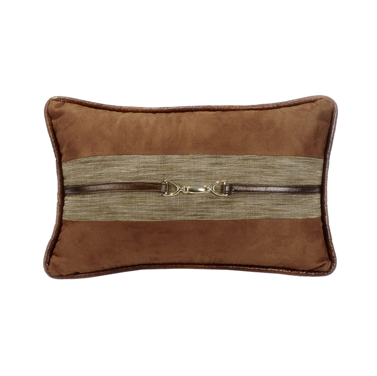 Highland Lodge - Suede Buckle Detailed Lumbar Pillow - Brown