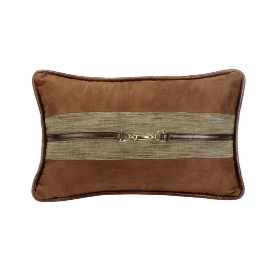 Highland Lodge - Suede Buckle Detailed Lumbar Pillow - Brown