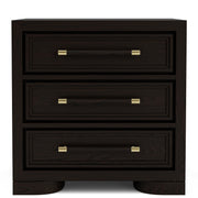 Lydia - 3 Drawer Nightstand - Dark Brown
