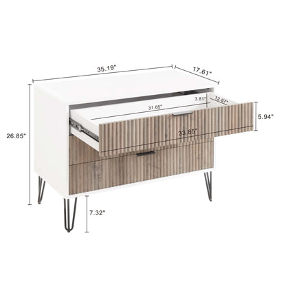 Dumbo - Fluted Dresser - Gray / White