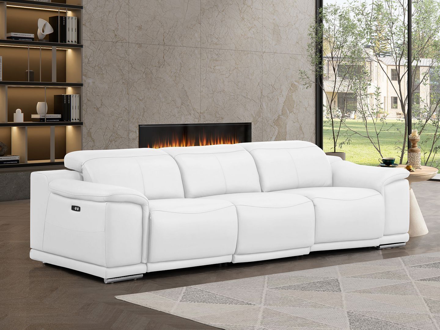 2679 - Genuine Leather Sofa With Dual Power Recliners