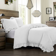 Lily - King Washed Linen Duvet Cover - White