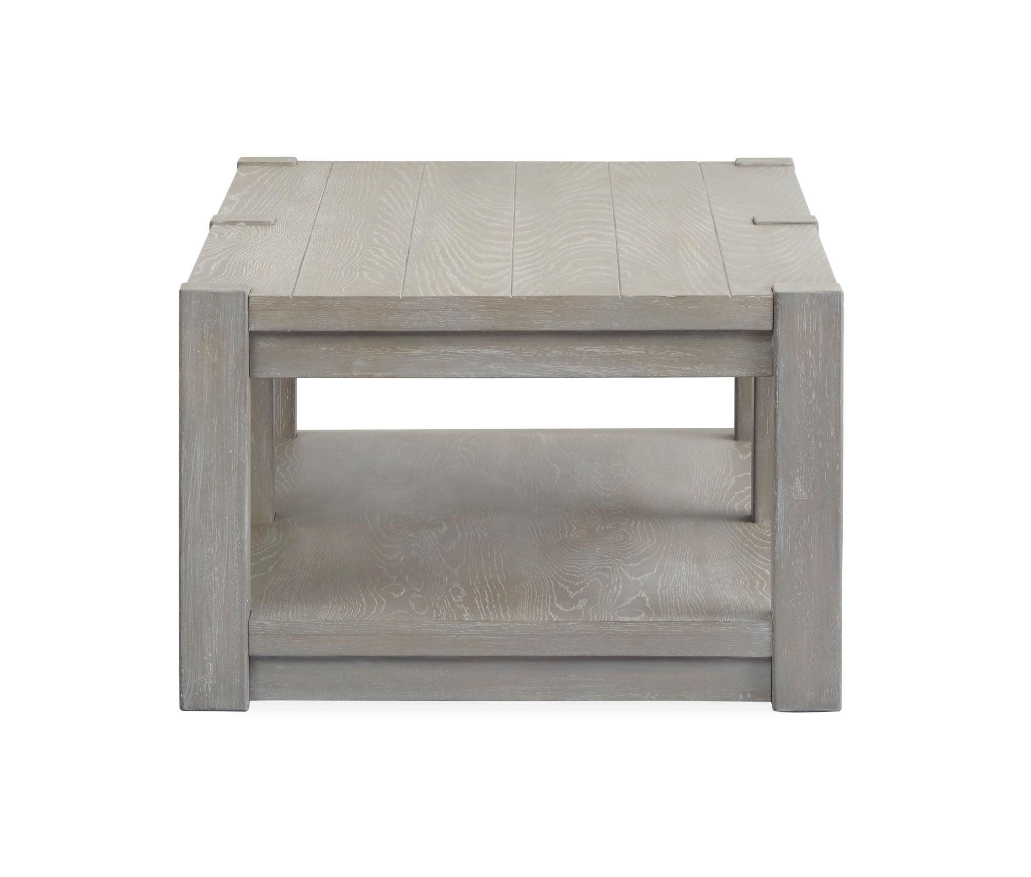 Burgess - Rectangular Shelf Cocktail Table With Casters - Calico Gray