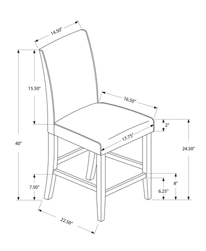 Counter Height Dining Chair Upholstered Leather Look (Set of 2)