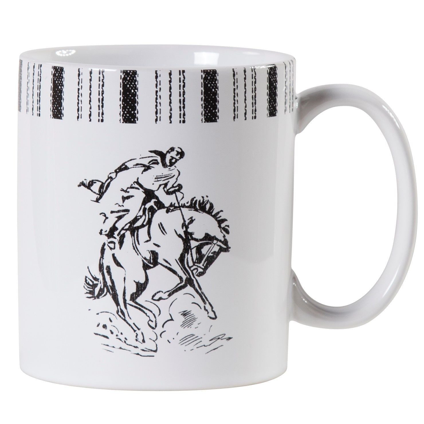 Ranch Life - Bronco Mug (Set of 4) - Black / White