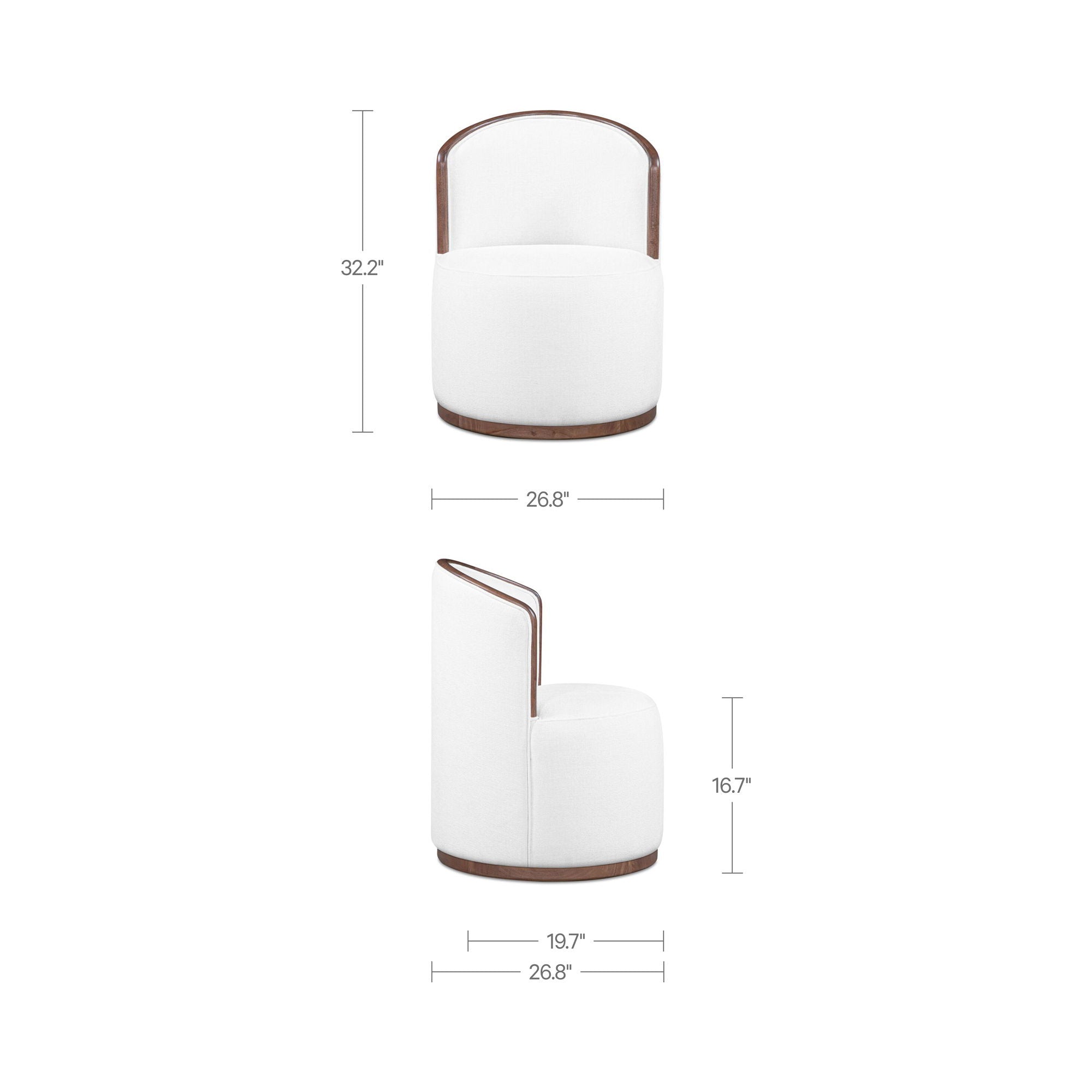 Rossi - Swivel Dining Chair - Cream / White