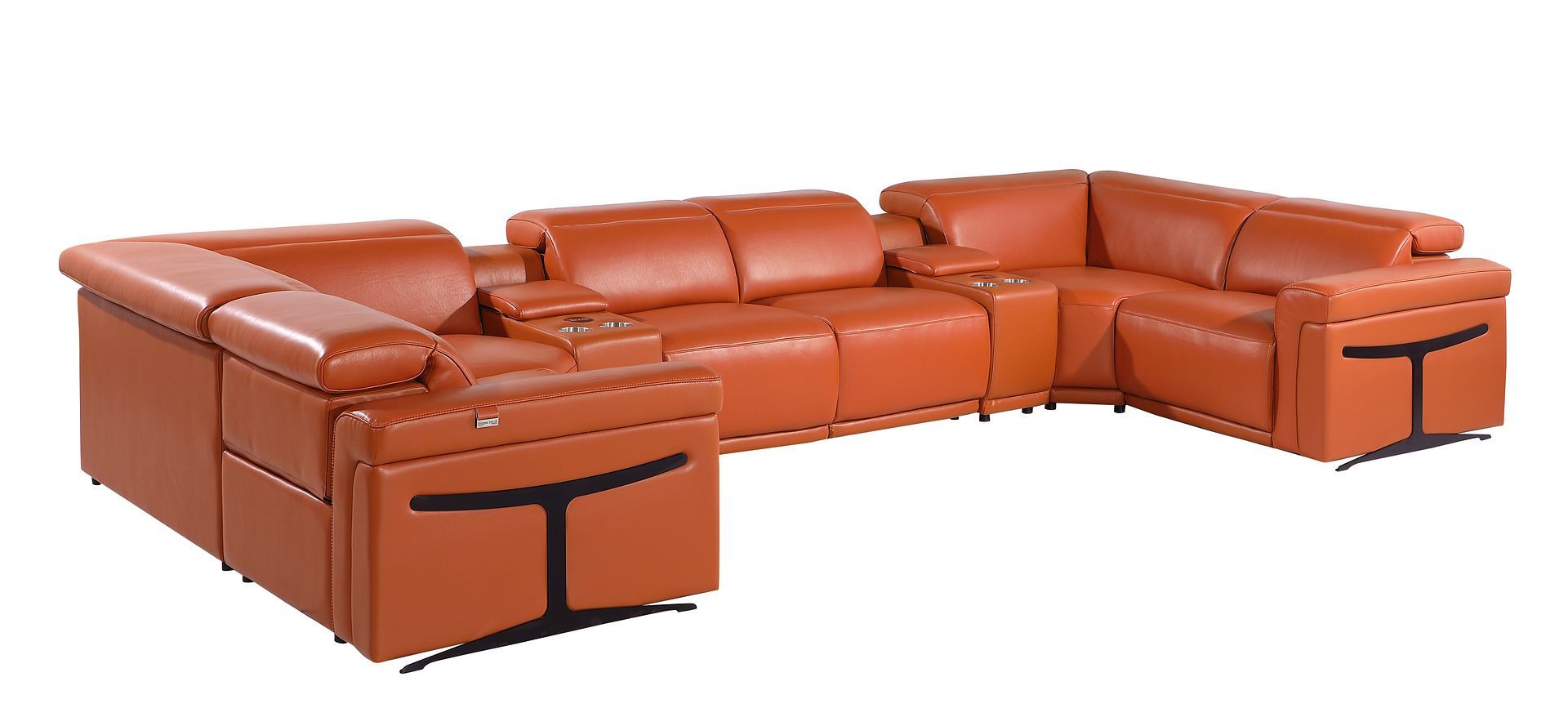 1126 - 8-Piece U-Shaped Sectional Sofa In With 4 Power Recliners & Power Headrest