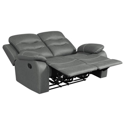 Nova - Upholstered Padded Arm Reclining Loveseat - Dark Gray