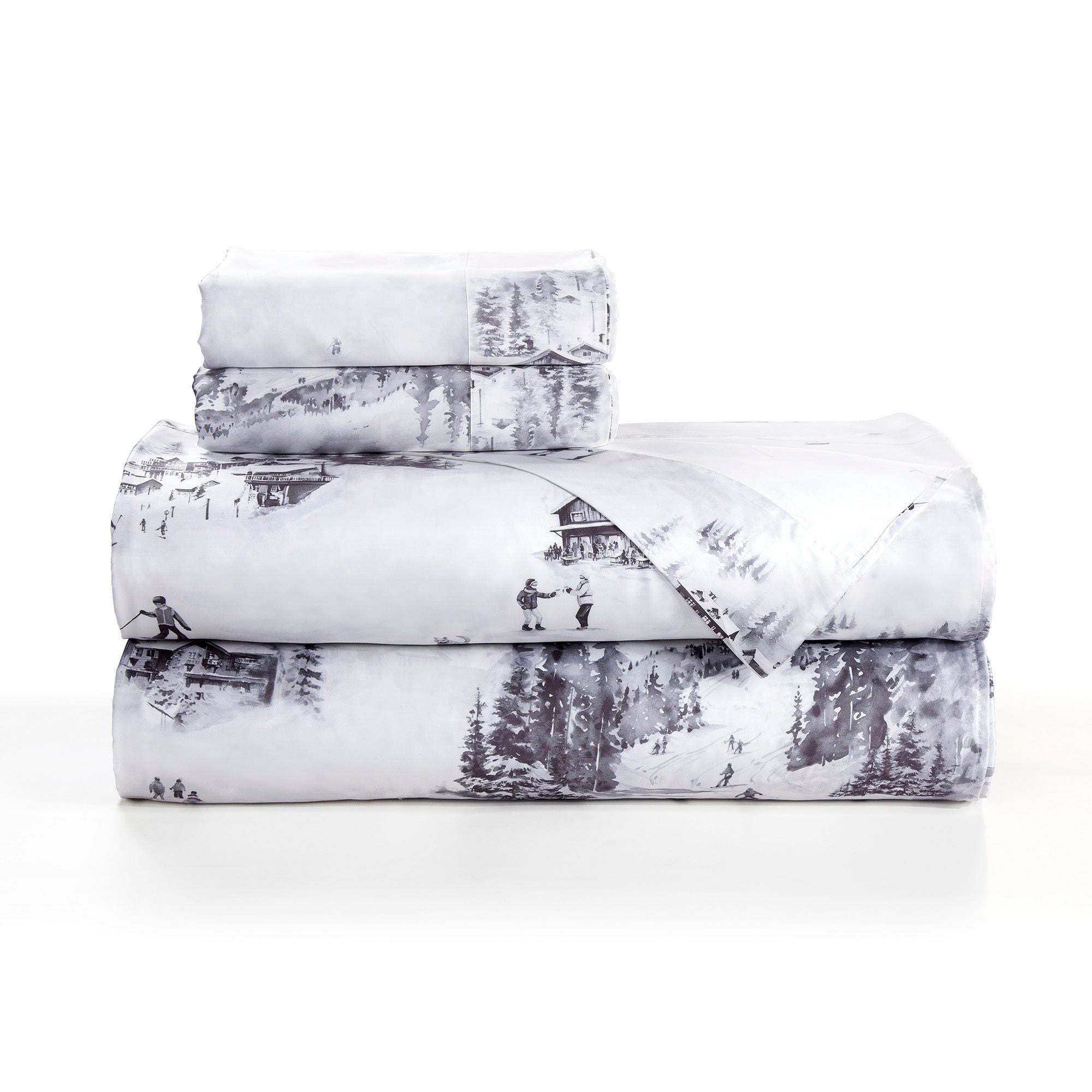 Ski Life - King Eucalyptus Sheet Set (Set of 4) - Gray