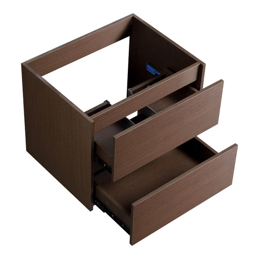 Wall-Mounted Bathroom Vanity, Soft-Close Drawer, Premium Slides - Black Brown