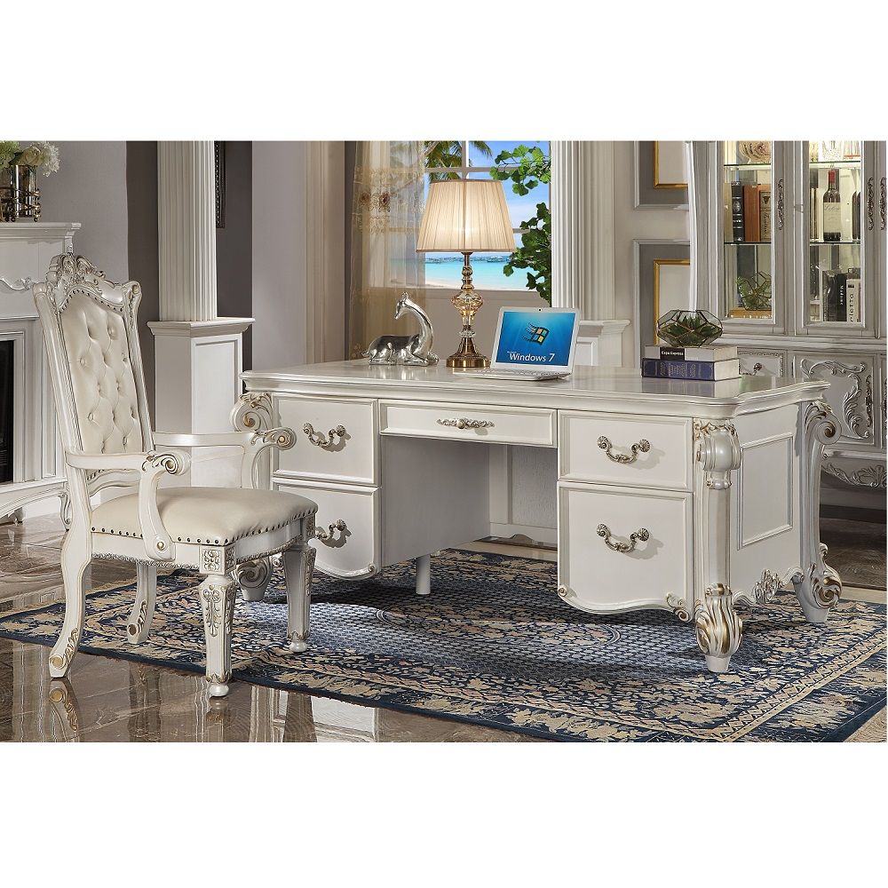 Vendome - Executive Office Chair - Synthetic Leather & Antique Pearl