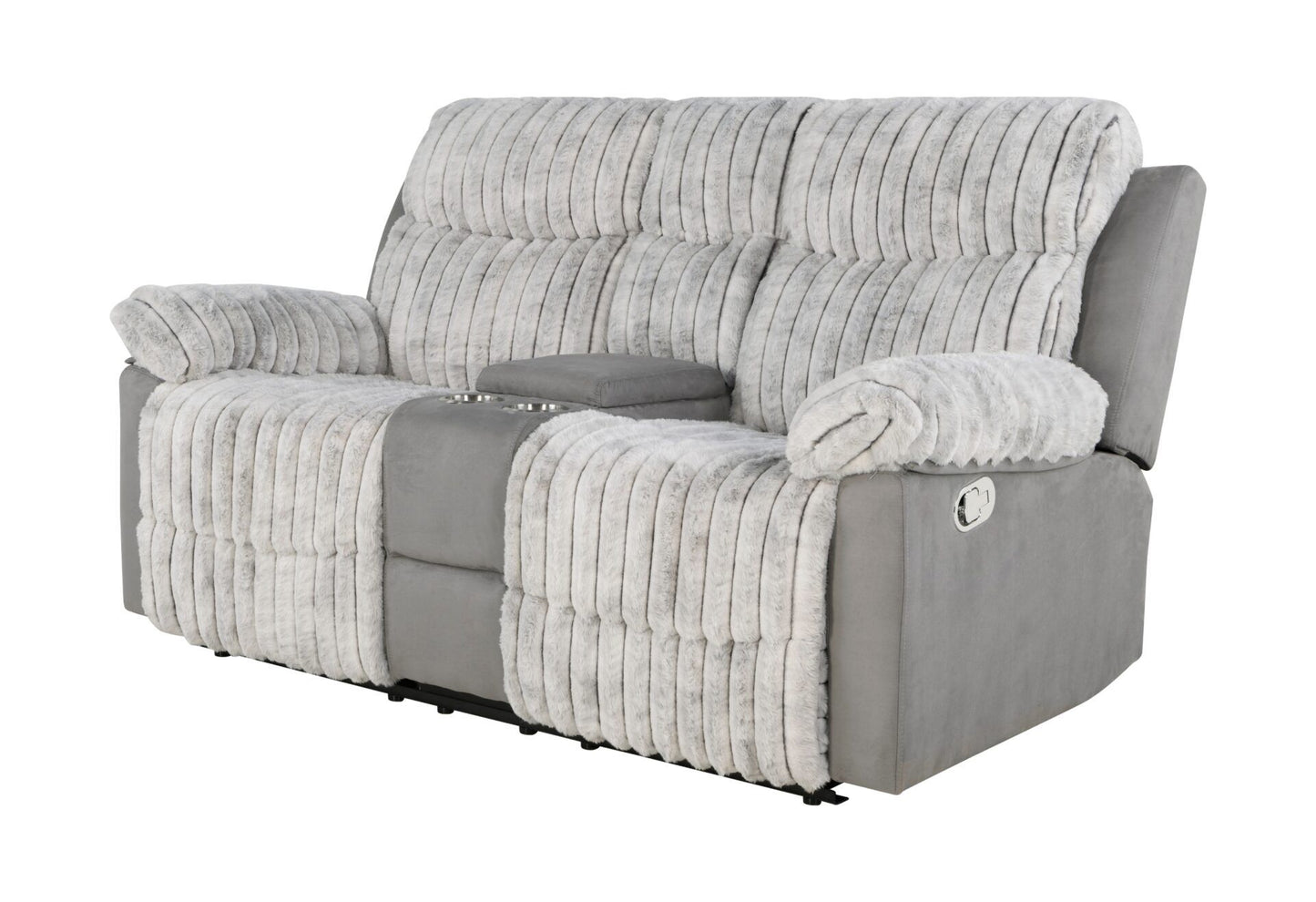 U6028 - 3 Piece Living Room Set (Reclining Sofa / Console Reclining Loveseat / Glider Recliner) - Gray