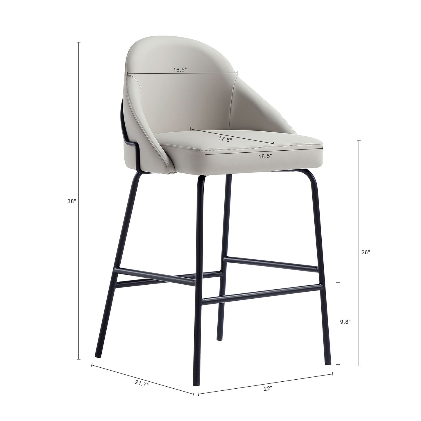 Gracie - Upholstered Counter Stool