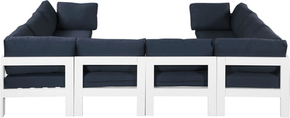 Nizuc - Outdoor Patio 8 Piece Modular Sectional With White Frame
