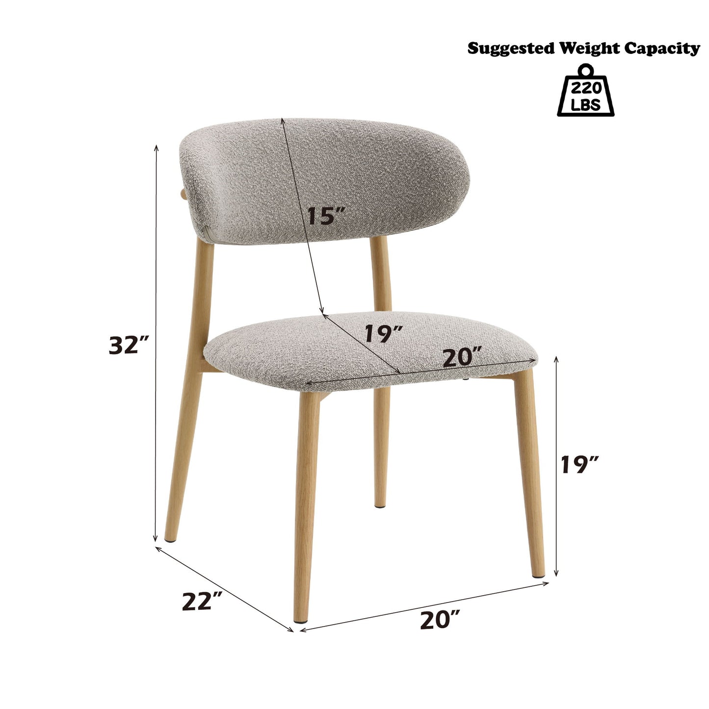 Kacey - 5 Piece Round Table Dining Room Set With Chairs - Natural
