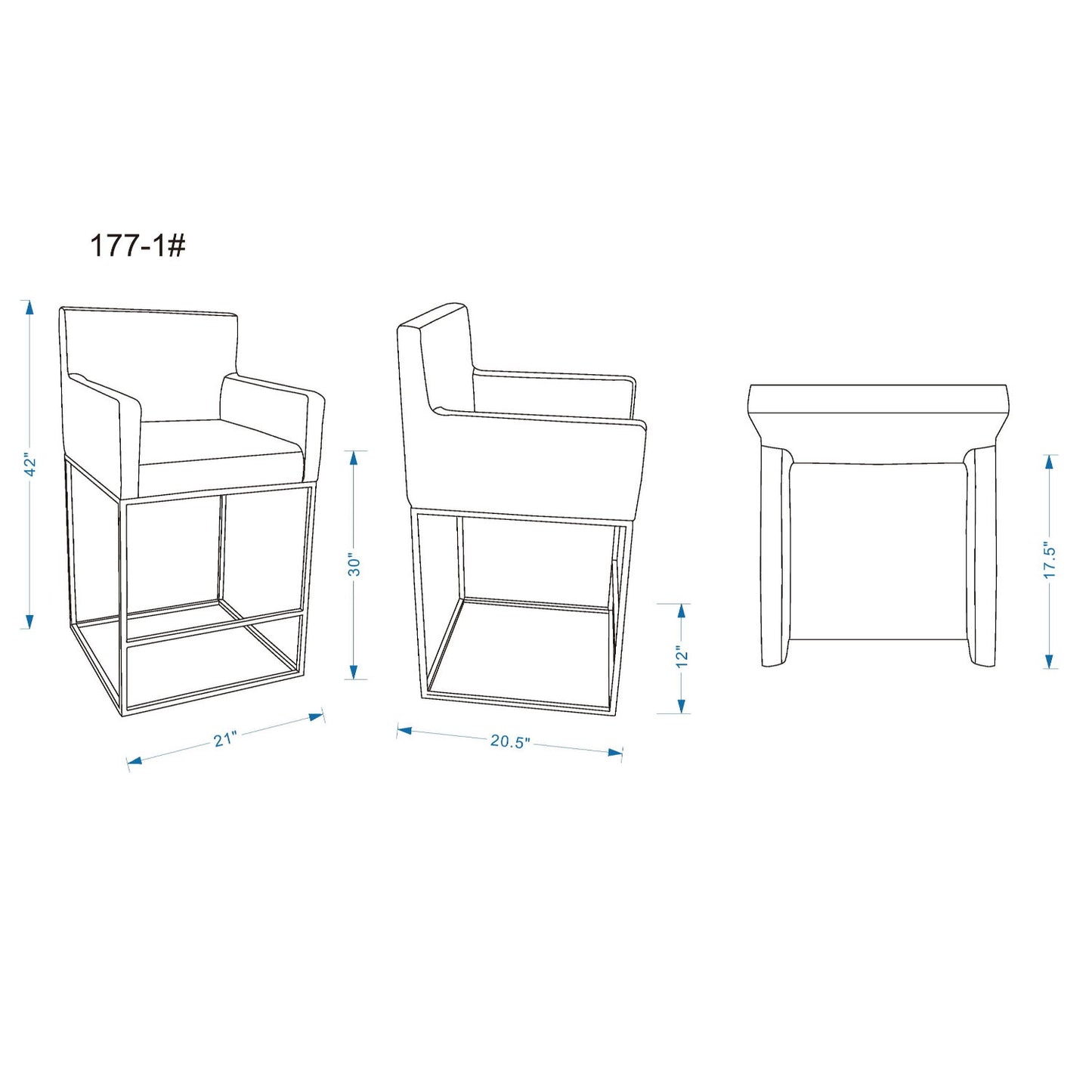 Ambassador - Barstool With Square Frame