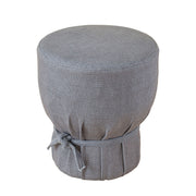 Elsie - Linen Upholstered Pouf - Gray