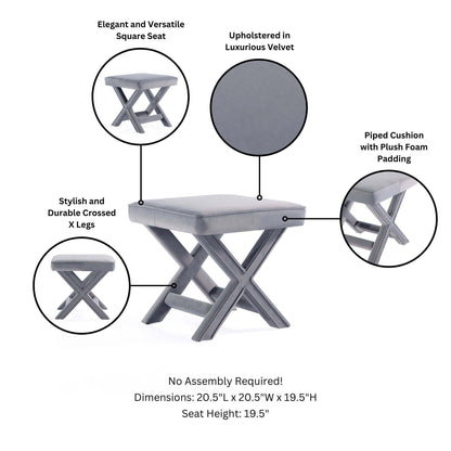 Abigail - Accent Bench With Piped Cushion