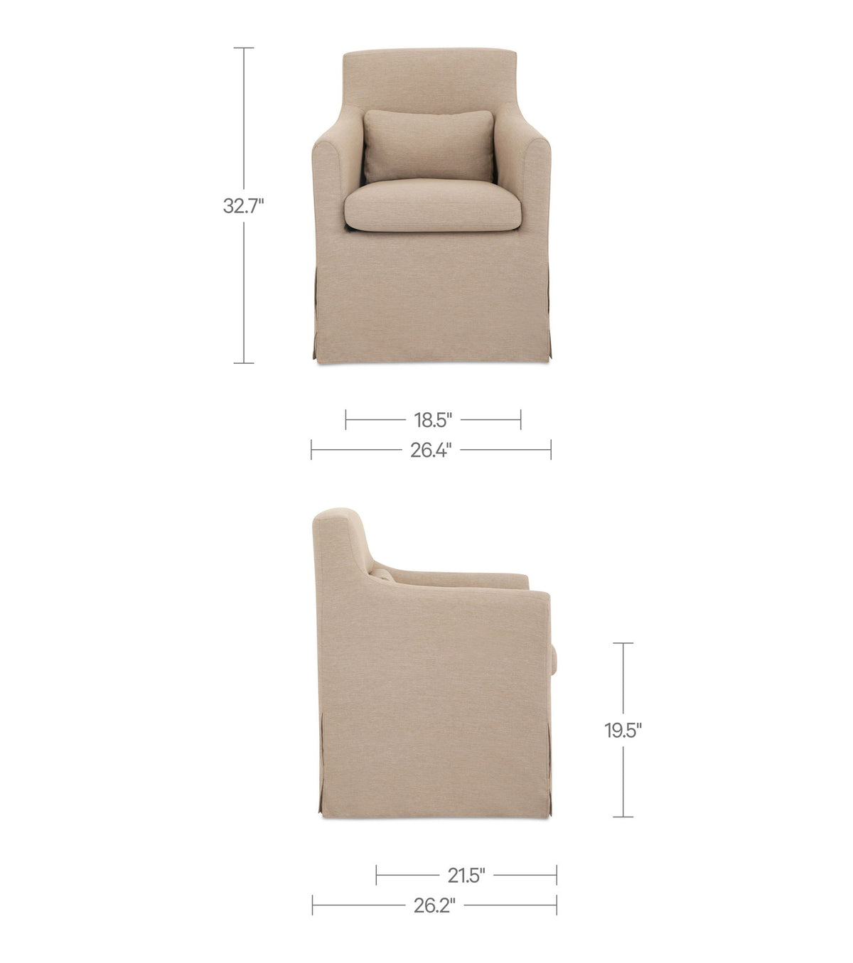 Lydia - Outdoor Slipcover Dining Chair - Light Brown
