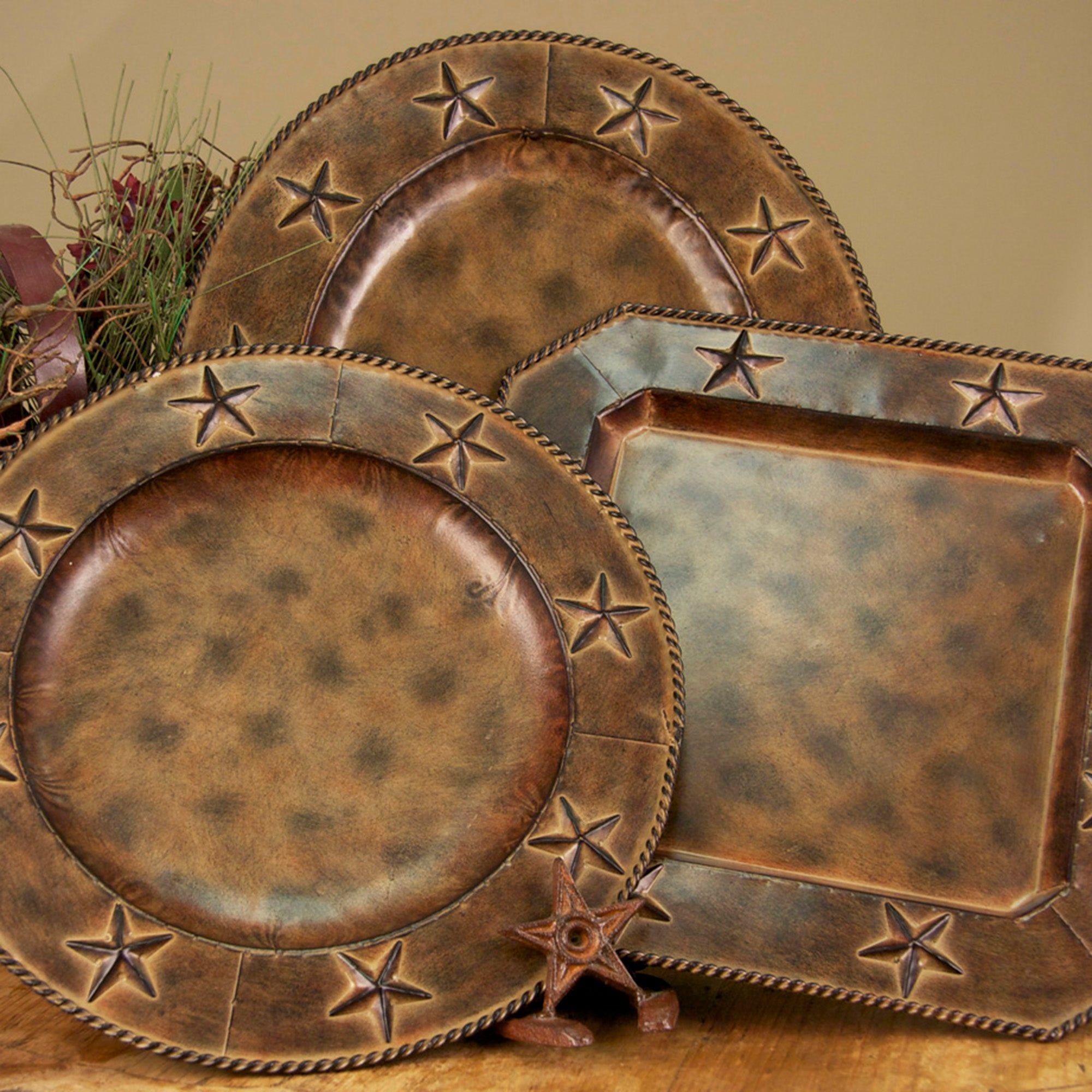 Star Iron - 22.5" Oval Tray - Brown