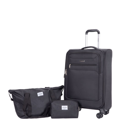 3 Piece Luggage Sets, Softshell Suitcase Spinner Wheels