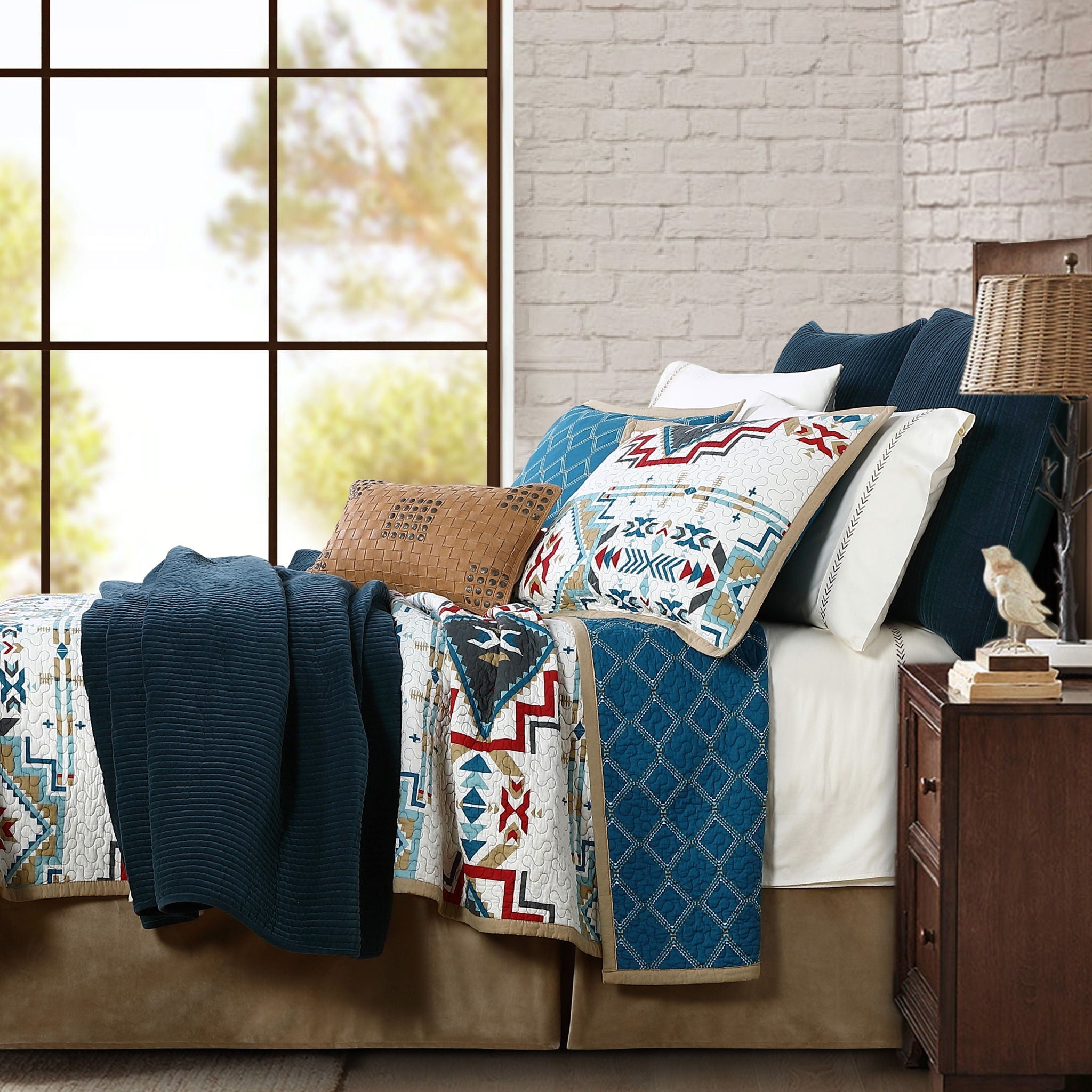 Spirit Valley - Full/Queen Quilt Set (Set of 3) - Teal