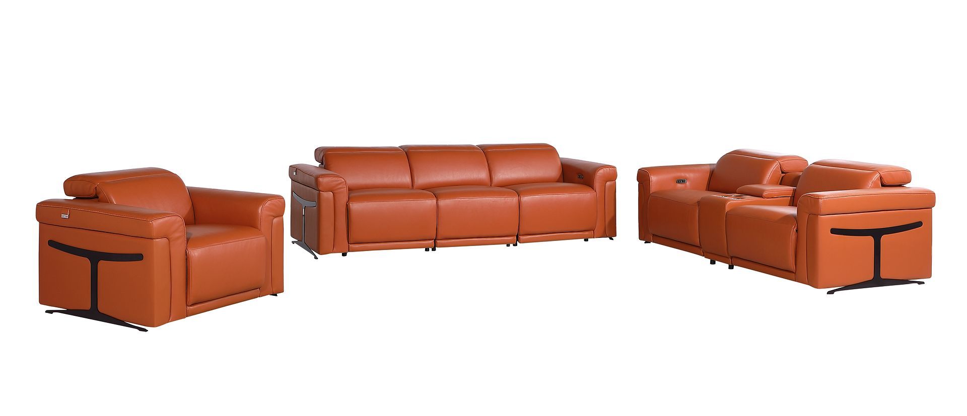 1126 - 7-Piece Modular Power Reclining Sofa, Loveseat & Chair Set In With 6 Power Recliners & Power Headrests