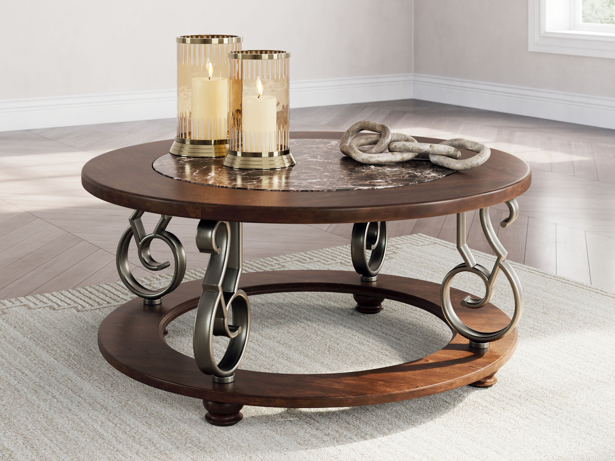 Frallyn Round Cocktail Table - Thumbnail 3