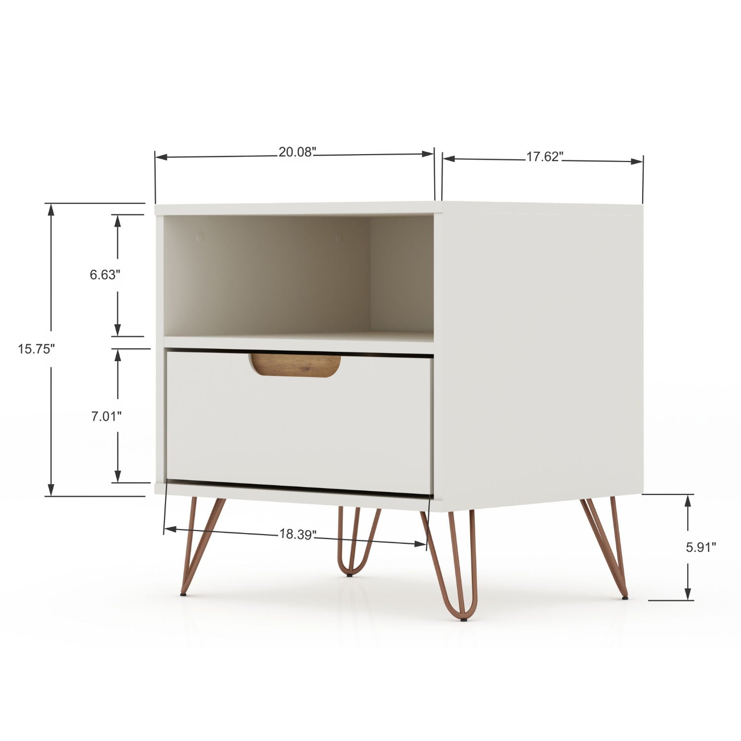 Rockefeller - Nightstand With 1 Drawer - Off White