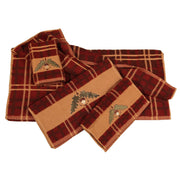 Embroidered Acorn Towel Set Plaid (Set of 3) - Multi