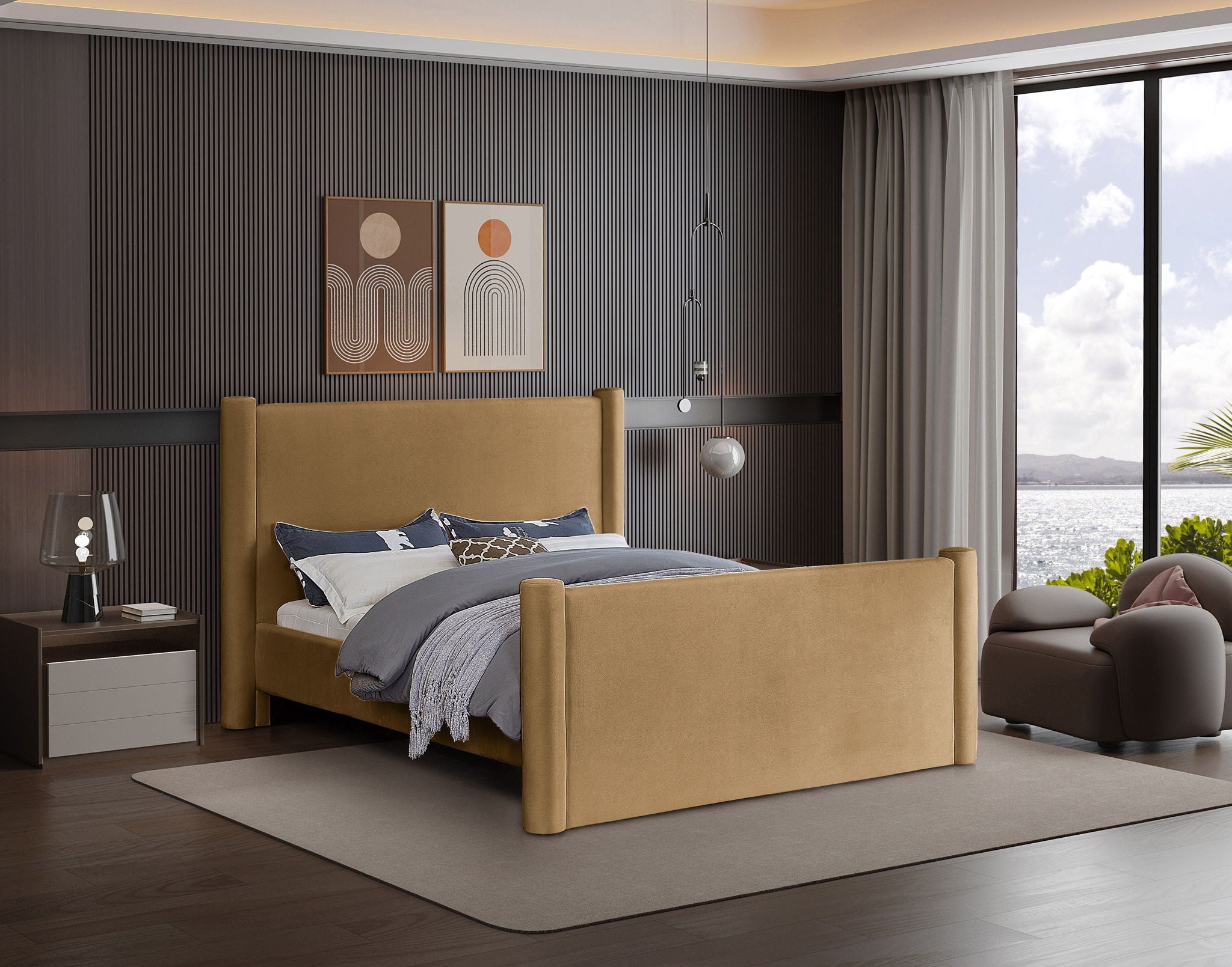 Elias - Velvet Upholstered Bed