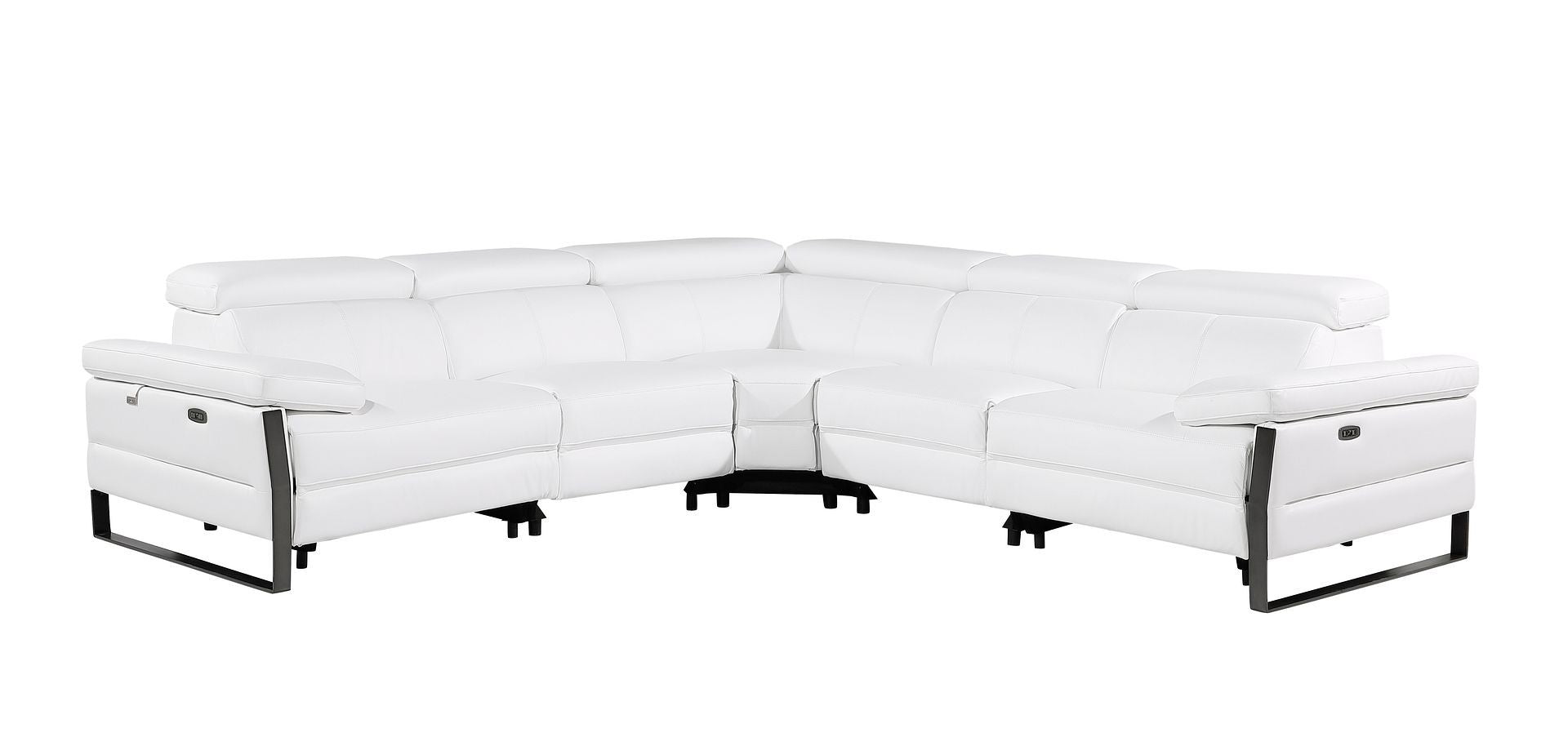 1246 - 5-Piece L-Shaped Modular Power Reclining Sectional With Power Headrests
