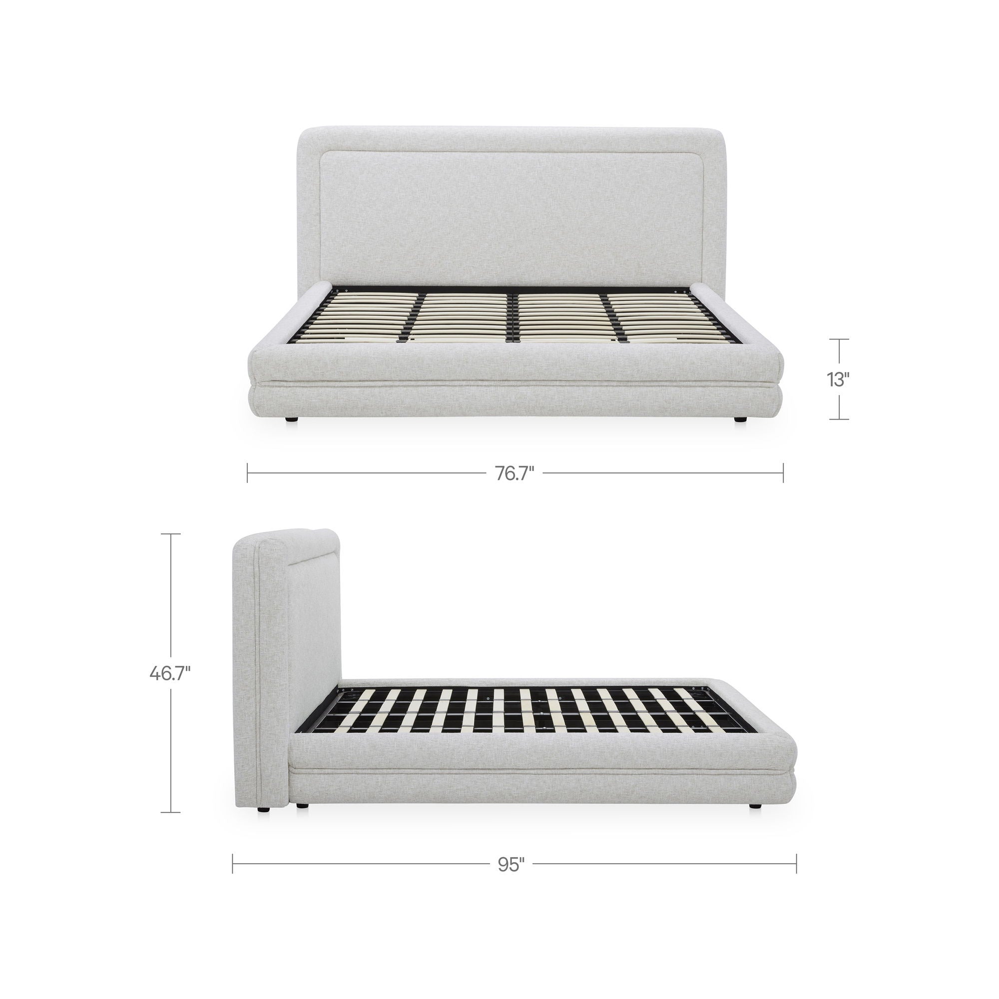 Tory - Queen Bed - Pebble White