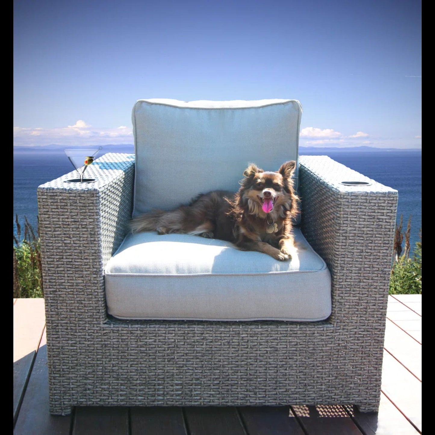 Patio Chair With Cushions - Gray