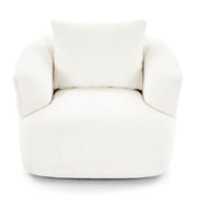 360° Swivel Barrel Sofa Chair With Throw Pillow, Upholstered Accent Chair