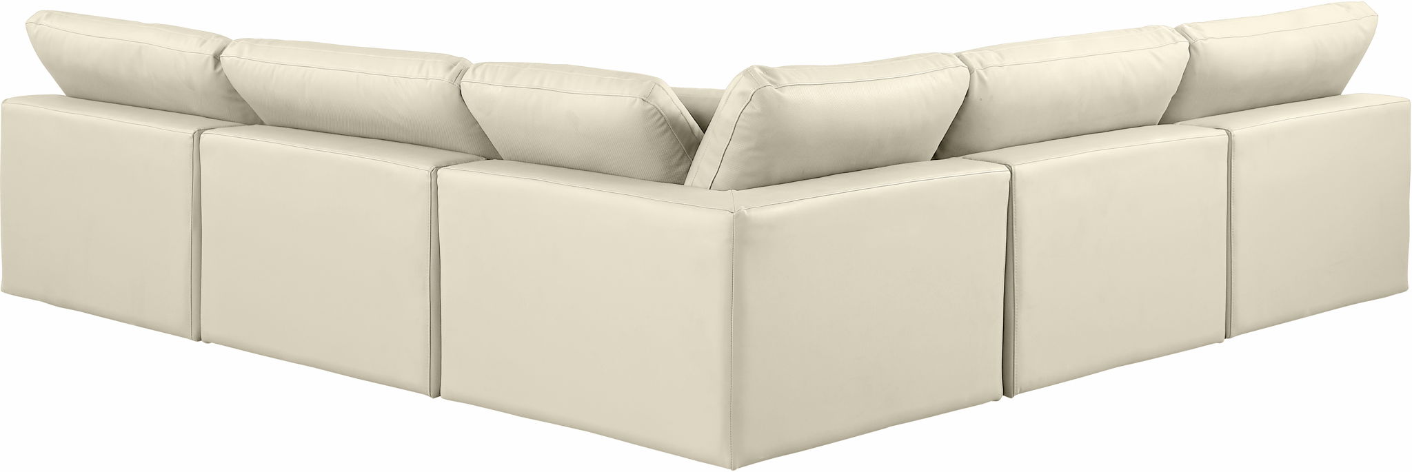 Comfy - 5 Piece Faux Leather Modular Corner Armless Sectional
