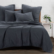 Cotton Canvas - King Stonewashed Coverlet - Charcoal