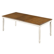 Rectangular Dining Table With Framed Top And Turned Legs - Natural