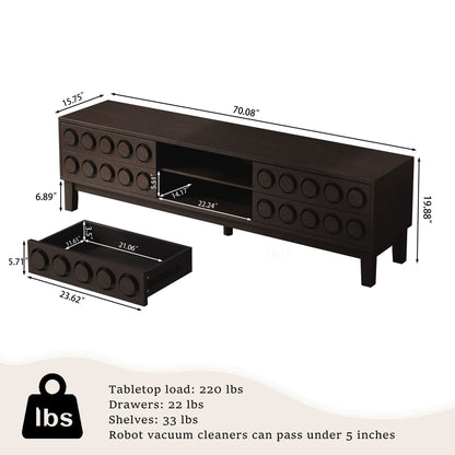 Media Console With 4 Drawers And Cable Management