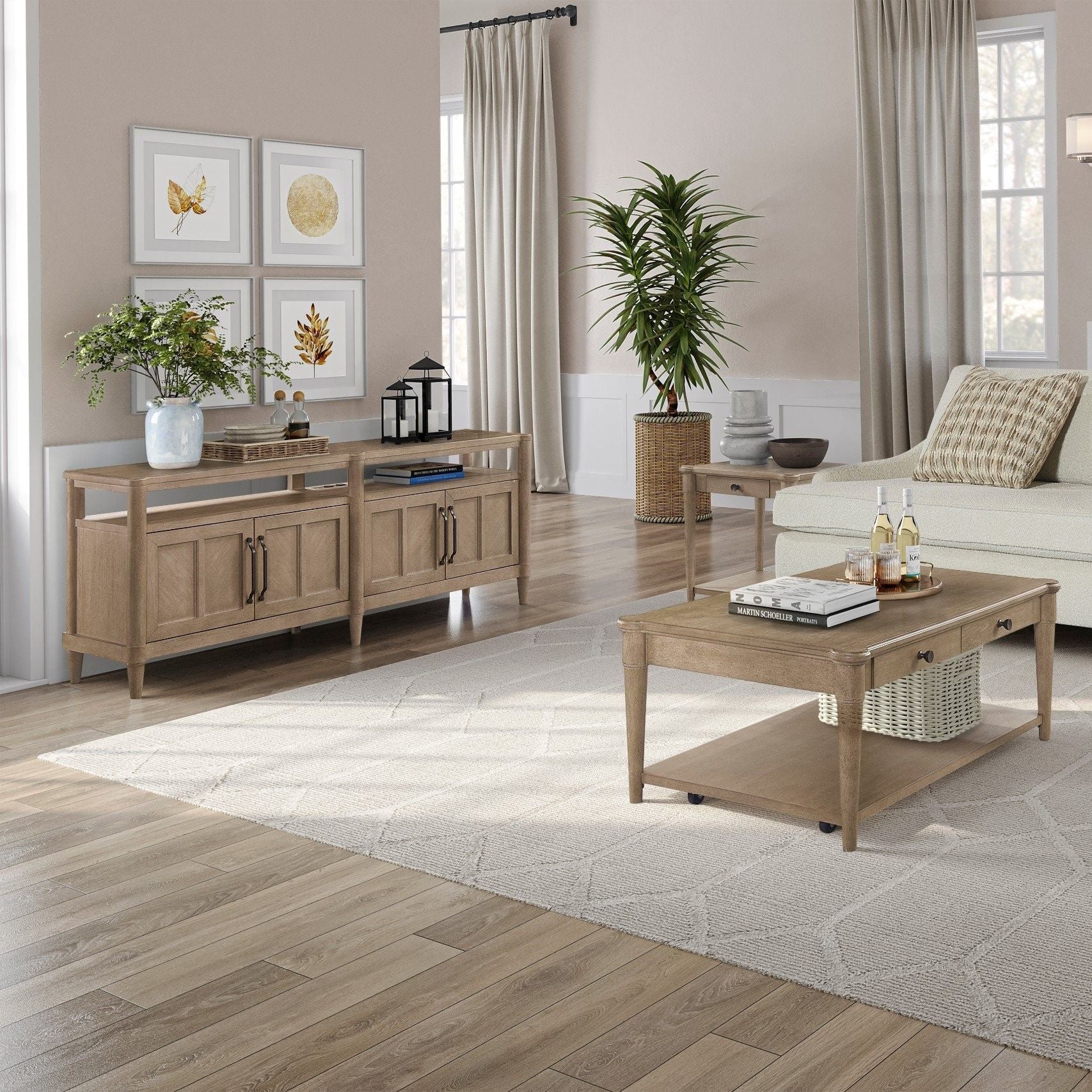 Entertainment Console With Storage - Sand