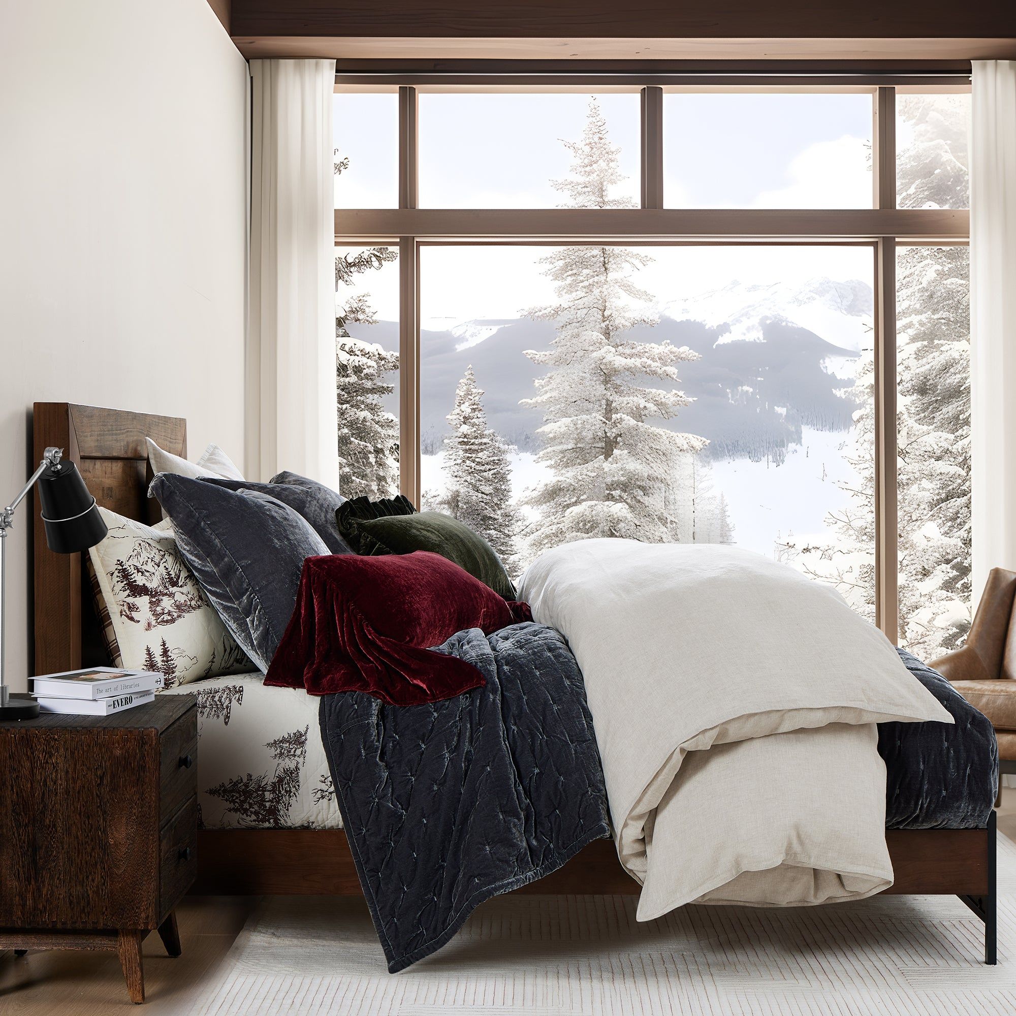 White Pine - King Reversible Quilt Set (Set of 3) - White