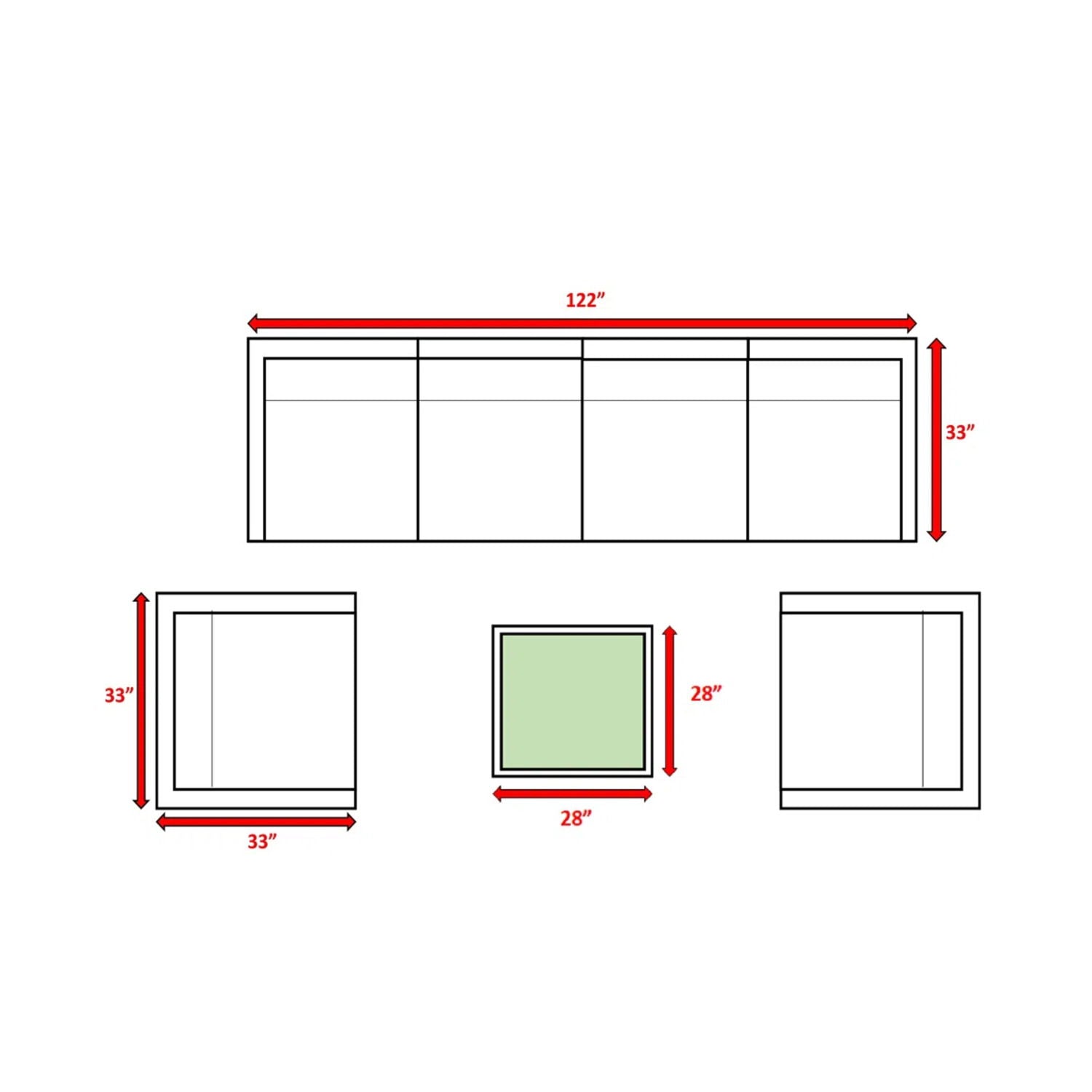 Outdoor Wicker Conversation Set With Cushions, All Weather