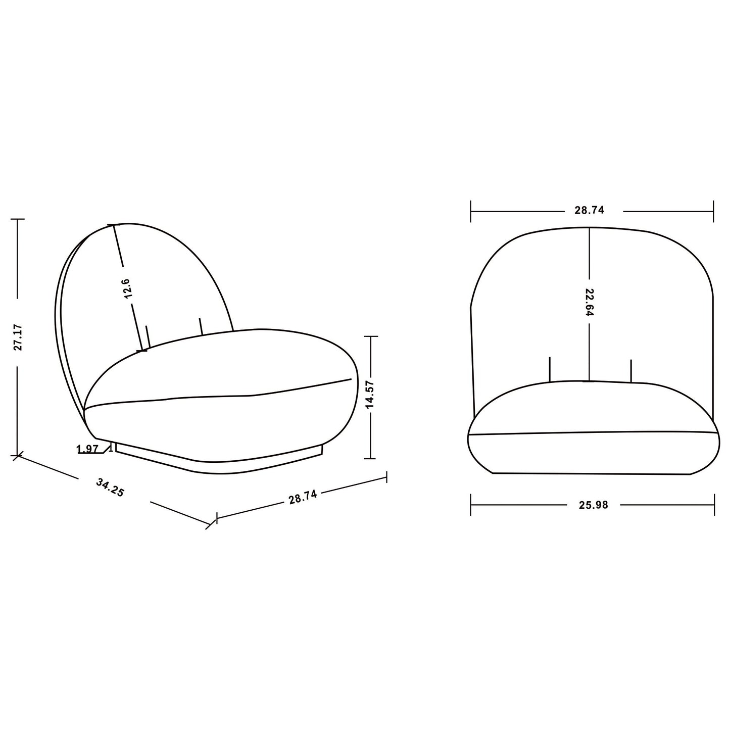 Edina - Lounge Accent Chair - White