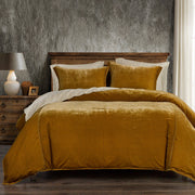 Stella - King Faux Silk Velvet Duvet Cover Set (Set of 3) - Saffron