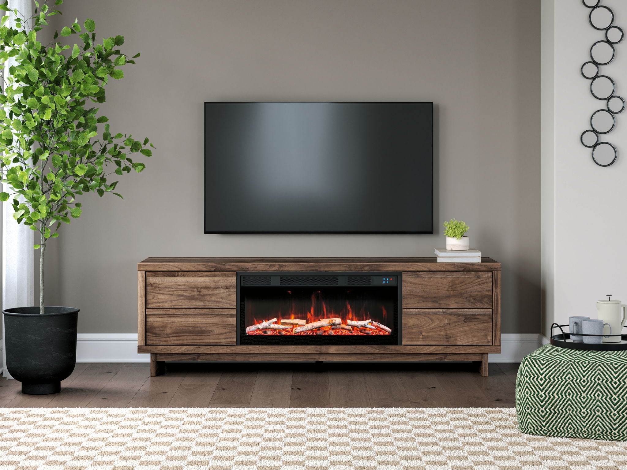 Zadilyn TV Stand With Fireplace Option - Thumbnail 3