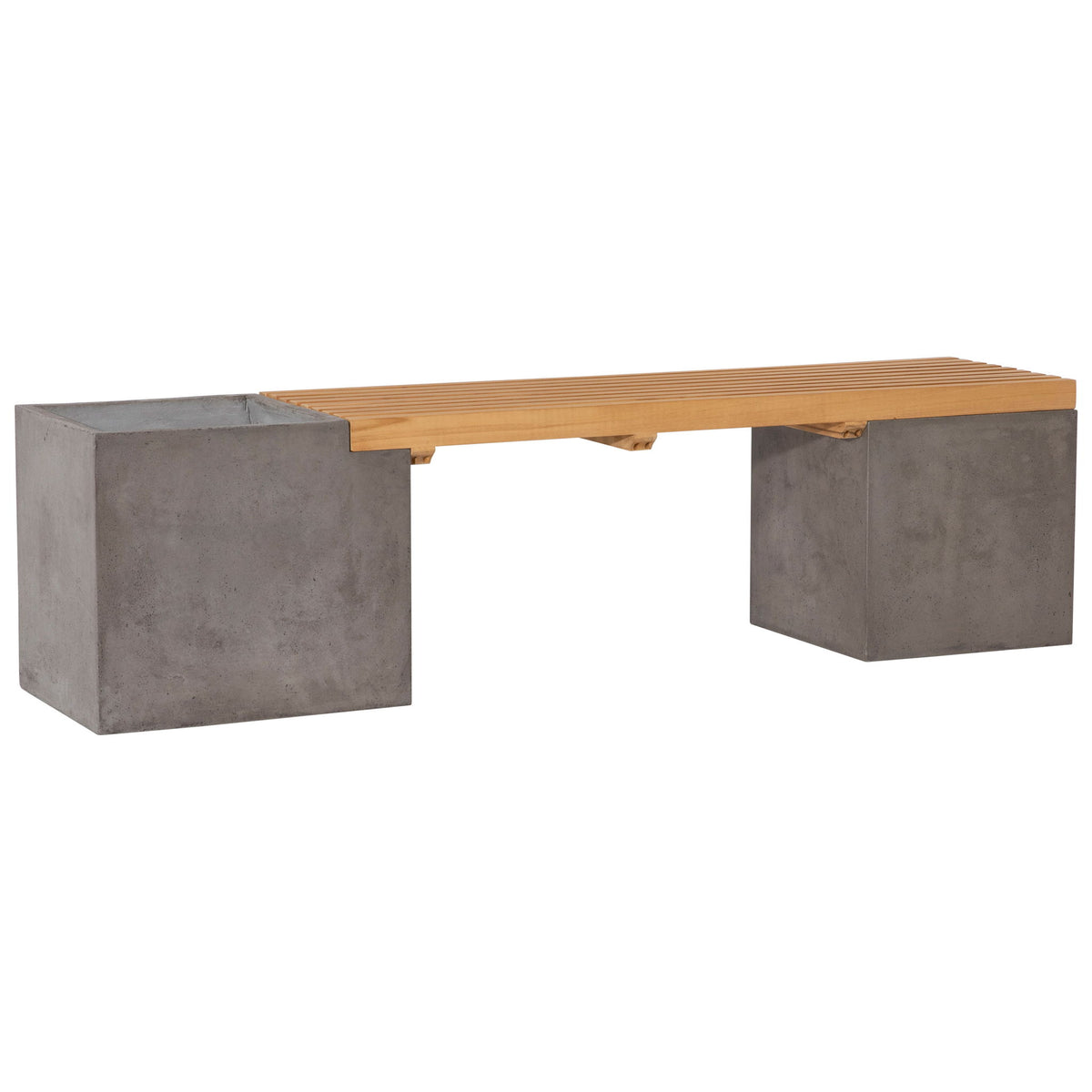 Bowman - Outdoor Bench - Dark Gray And Natural